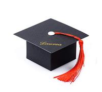 FLOFIA 50pz Scatole Laurea Tocco Scatoline Bomboniere Portaconfetti in Carta per Laurea Cappello di Laurea con Frangia Scatole Fai da Te per Confetti Caramelle Regalo Festa Cerimonia Laurea