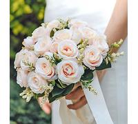 Floinla Bouquet da sposa per damigella d'onore bouquet champagne rose artificiali per matrimonio chiesa decorazione della casa, regali