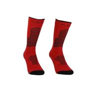 FLOKY Axist 2.0 calze da calcio biomeccaniche. Protezione caviglia e tendine d'Achille, massimo comfort e recupero (IT, Testo, L, XL, Regular, Regular, Rosso)