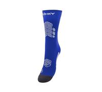 FLOKY AXIST 3D calze da calcio e rugby biomeccaniche. Calza a compressione, antiscivolo. Caviglia stabilizzata, protezione tendine d'Achille, massimo grip, supporto plantare. (Blu Royal, L-XL)