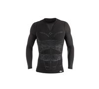 FLOKY Maglia biomeccanica OXY-Gen. Migliora la respirazione e Le Performance Sportive. Intimo a Compressione mirata con Inserti siliconici. Supporto Lombare e posturale. Manica Lunga. Nero S-M