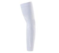 FLOKY No Strain 2pz manicotto sport biomeccanico. Tennis, padel, basket. Riduce le vibrazioni, sostiene gomito e avambraccio. Manicotto a compressione, stabilizza tendini e muscoli (Bianco, L-XL)