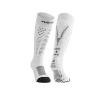 FLOKY RUN UP LONG calze biomeccaniche per running e trekking. Calza alta a compressione. Protezione tendine d'Achille e muscoli gamba, supporto plantare. Massima riduzione vibrazioni (Bianco, M)