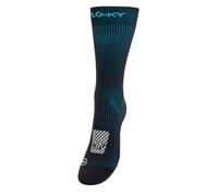 FLOKY - Run Up Medium Beyond 25 - Calze biomeccanica sportiva - Nero/Turchese - Taglia XS/S