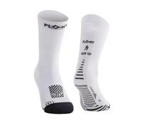 FLOKY RUN UP MEDIUM calze biomeccaniche per running e trekking. Calza a compressione. Protezione tendine d'Achille e muscoli gamba, supporto plantare. Massima riduzione vibrazioni. (Bianco, XS-S)