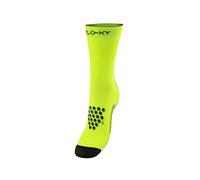 FLOKY S-Mash 2.0 calze biomeccaniche tennis e padel, antiscivolo. Protezione caviglia e tendine d'Achille. (IT, Testo, L, XL, Regular, Regular, Giallo Fluo)