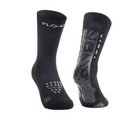 FLOKY S-Mash 3D calze padel biomeccaniche. Calza tennis e padel, antiscivolo. Caviglia stabilizzata, protezione tendine d'Achille, supporto plantare per comfort e recupero. (Nero, M-L)