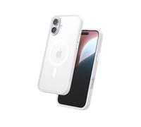 FLOLAB Surtect Tri-Fusion - Cover magnetica protettiva per iPhone 16, design sottile, compatibile con Magsafe, alta resistenza, trasparente opaco/bianco