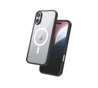 FLOLAB Surtect Tri-Fusion - Cover magnetica protettiva per iPhone 16, design sottile, compatibile con Magsafe, alta resistenza, nero trasparente