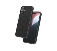 FLOLAB, Surtect Tri-Fusion, Cover magnetica protettiva per iPhone 16 Plus, design sottile, compatibile con Magsafe, alta resistenza, nero opaco/trasparente