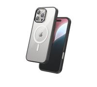 FLOLAB Surtect Tri-Fusion - Cover magnetica protettiva per iPhone 16 Pro, design sottile, compatibile con Magsafe, alta resistenza, nero trasparente