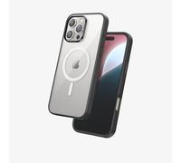 FLOLAB Surtect Tri-Fusion - Cover magnetica protettiva per iPhone 16 Pro, design sottile, compatibile con Magsafe, alta resistenza, nero trasparente