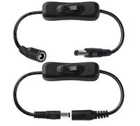 Flomiara 2 interruttori DC On/Off 5,5 x 2,1 mm, Maschio a Femmina DC Power Inline Cavo con interruttore, Nero
