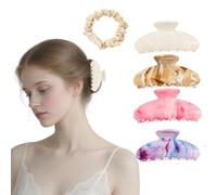 Flomiara 5 fermagli per capelli da donna, 10,5 cm x 5 cm, in acrilico, adatti per capelli sottili e fini in celluloide, tartarughe, pinze per ganasce