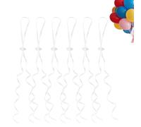 Flomiara 50 chiusure per palloncini, nastri riutilizzabili per compleanni, Natale, cordini per palloncini da appendere per feste di nozze, compleanni, feste, tutti i giorni, celebrazioni, bianco