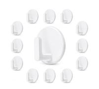Flomiara Mini ganci autoadesivi da parete, 3,4 x 3,3 x 1,5 cm, senza fori, 12 pezzi, per bagno e cucina