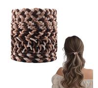 Flomiara Set di 10 elastici per capelli da 5,5 cm, elastici per coda di cavallo, senza metallo, per donne, ragazze, bambini, uomini, capelli spessi, nero e marrone