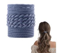 Flomiara Set di 13 elastici per capelli da 5,5 cm, elastici per coda di cavallo, senza metallo, per donne, ragazze, bambini, uomini, capelli spessi, blu nebbia