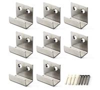 Flomore Staffa per esposizione di piastrelle in ceramica in acciaio inox, gancio da parete, colore argento (confezione da 8)