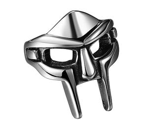 Flongo - Anello Classico da Uomo Anelli per Elmo con Maschera Spartana Maschera per il Viso con Elmo da Gladiatore Romano MF Doom Anello Vichingo