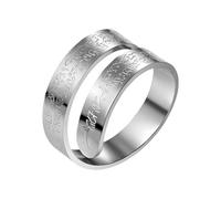 Flongo Anello con iscrizione araba islamica per uomini e donne, in acciaio inossidabile, regolabile, in acciaio inossidabile, anello per fede del Corano, gioiello musulmano, regalo per matrimonio