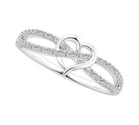 Flongo Anello da donna a forma di cuore, con simbolo dell'infinito, in rame e zirconia cubica, anello eternity per coppie, fidanzata, moglie, mamma, San Valentino, anniversario, regalo di compleanno