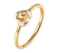 Flongo Anello rosa 3D da donna: anello impilabile elegante in acciaio inossidabile, gioielli coppia, regalo di compleanno di San Valentino, 49, Acciaio inossidabile