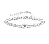 Flongo Bracciale a forma di cuore per il 16° compleanno per ragazze - Bracciale in acciaio inox dorato con ciondolo a forma di cuore - regalo per figlia, gioielli da donna per anniversario e occasioni