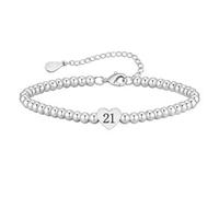 Flongo Bracciale a forma di cuore per il 16° compleanno per ragazze - Bracciale in acciaio inox dorato con ciondolo a forma di cuore - regalo per figlia, gioielli da donna per anniversario e occasioni