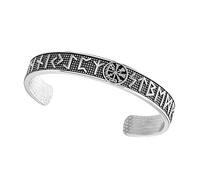 Flongo Bracciale con rune vichingo, per uomo: bracciale vintage in acciaio inox, oro e argento, gioielli vichinghi nordici, regalo per papà, figlio, amuleto con simboli nordici, Einheitsgrösse
