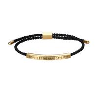 Flongo Bracciale da donna/uomo intrecciato a mano corda di nylon: bracciale regolabile ispirato inciso "DON'T LET THE HARD DAYS WIN" stile semplice regalo di Natale