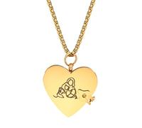Flongo Collana a forma di cuore per figlia, in acciaio inox, con messaggio d'amore, ciondolo a libro, bel ricordo di mamma e papà, regalo per ragazze, adolescenti, compleanni, Natale, Acciaio