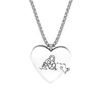 Flongo Collana a forma di cuore per figlia, in acciaio inox, con messaggio d'amore, ciondolo a libro, bel ricordo di mamma e papà, regalo per ragazze, adolescenti, compleanni, Natale, Acciaio
