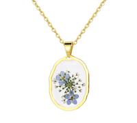 Flongo Collana a forma di fiore per mamme: gioiello rotondo per aborto spontaneo, con fiori pressati, ciondolo commemorativo - gioiello in ghisa di resina, regalo di conforto per donna, Rame rame