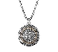Flongo Collana con ciondolo a forma di armatura di Dio, gioiello cristiano inciso con Efesini 6:11-17 Verso della Bibbia, collana religiosa ispiratrice per uomini e donne, regalo per battesimo e