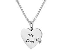 Flongo Collana da donna con ciondolo a libro, in argento, mini My Little Star, collana a libro "My Love" con pagine apribili, romantico ciondolo dell'amore, regalo per compleanno, San Valentino o