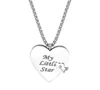 Flongo Collana Libro Regalo Figlia: Collana Libro My Little Star - Regolabile Argento Oro - Gioielli Apri con 6 Pagine - Regali di Papà Mamma per Figlia Incredibile - Regali d'Amore, Acciaio