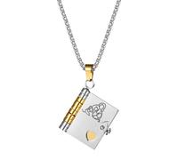 Flongo Collana per nipote argento: ciondolo a libro apribile My Little Star - 6 pagine regalo da nonna nana - catena in acciaio inox 60 cm - gioielli per compleanno laurea Natale per ragazze, Misura