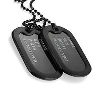 Flongo Collana Piastrine Militari Personalizzate,Collana Nome Esercito Double Dog Tag Targhetta,Incisione Testo Foto,Catena Regolabile,Regalo Unisex Donna Uomo