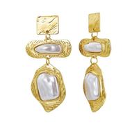Flongo Orecchini da donna con vere margherite pressate, in rame e acrilico con smalto, ipoallergenici, romantici, ideali come regalo per la primavera e l'estate