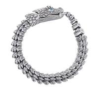 Flongo Ouroboros - Bracciale da uomo con serpente vichingo, in acciaio inox, stile norreno, stile gotico, ideale come regalo di Natale o San Valentino