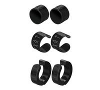 Flongo Set di orecchini magnetici vichinghi, da uomo e da donna, neri, non forati, 3 paia di orecchini magnetici, in acciaio inox, nero, con clip finte, senza foro