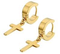 Flongo un Piao Orecchini da Uomo Donna Ciondolo Croce