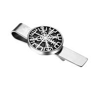 Flongo Vichingo fermacravatta gemelli da uomo: vintage argento bussola fermacravatta spilla pirata scandinava gioielli norvegesi in acciaio inox totem amuleto festa del papà uomo regalo