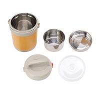 Floolinct 54OZ ThermoFood Jar For Hot Food, 3 Tier BentoFoodWide Mouth Insulated Stackable FoodContainers Hot Cold lunch box for Students Work (Cera gialla)