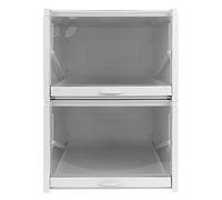 Floolinct Shoe Storage Boxes Organizers Clear PP Stackable, Shoe Rack & Holder Substitute, Sneaker Containers, Toy Storage Organizer Bins for Entryway, Closet, Under Bed (Due grandi dimensioni)