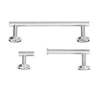 Floolinct TowelRack, Stainless Steel Hangers, Wall Storage Cabinet Hanger, Wall Mounted TowelHolder Cupboard Towel Holder, WallMounted Clothes Rack Door Towel Shelf (Set tre pezzi in argento)