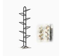 Floor Bookshelf Black Corner Bookshelf Gold 15.7x10x51in 15.7x10x63in Bookcase Decor，6 Floors 8 Floors Bookcase Metal，Stable Load-bearing Capacity，For Bedroom, Living Room Schools(Black,160cm/63in)