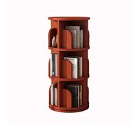 Floor Bookshelf Book Shelf For Bedroom Space Saving Bookshelf Rotating 360°bookcase For Small Spaces High-capacity，Approximately 40 Books Per Layer，Barrier And Installation Tools(Teak,3Layers)