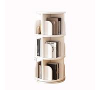 Floor Bookshelf Book Shelf For Bedroom Space Saving Bookshelf Rotating 360°bookcase For Small Spaces High-capacity，Approximately 40 Books Per Layer，Barrier And Installation Tools(White,3Layers)